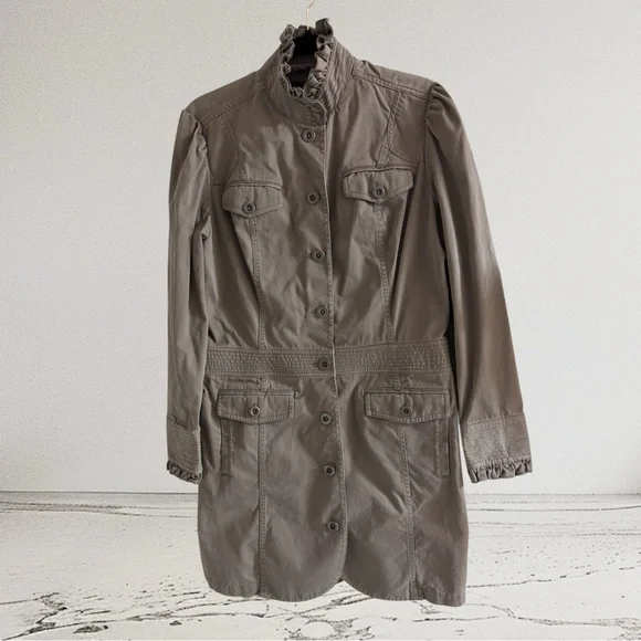 Eddie Bauer Women's Utility Jacket in Taupe 100% Cotton - Picture 3 of 8